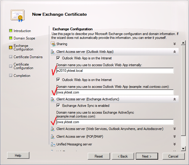 Exchange certificates